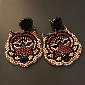 Beaded Tiger Earrings